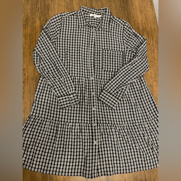 LOFT Dresses & Skirts - LOFT Checkered Shirt Dress